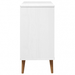 Komoda MOLDE, biała, 80x40x80 cm, lite drewno sosnowe