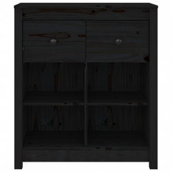Szafka, czarna, 70x35x80 cm, lite drewno sosnowe