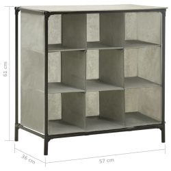 Regał na buty, 57x36x61 cm, włóknina i stal, szary