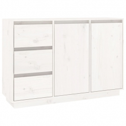 Szafka, biała, 111x34x75 cm, lite drewno sosnowe