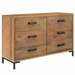 Szafka, brązowa, 110x35x70 cm, lite drewno sosnowe z recyklingu