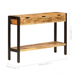 Szafka z 3 szufladami, 110x35x75 cm, lite drewno mango