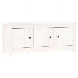 Szafka na buty, biała, 110x38x45,5 cm, lite drewno sosnowe