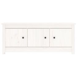 Szafka na buty, biała, 110x38x45,5 cm, lite drewno sosnowe