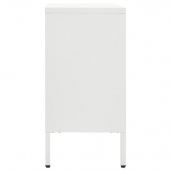 Komoda, biała, 105x35x70 cm, stal i szkło hartowane