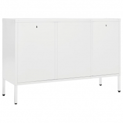 Komoda, biała, 105x35x70 cm, stal i szkło hartowane