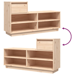 Szafka na buty, 110x34x61 cm, lite drewno sosnowe