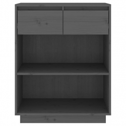 Szafka, szara, 60x34x75 cm, lite drewno sosnowe