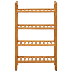 Stojak na buty z 4 półkami, 50x27x80 cm, lite drewno dębowe