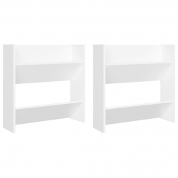 Półki ścienne na buty, 2 szt., białe, 60x18x60 cm