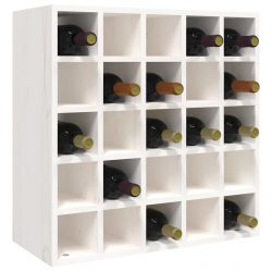 Szafka na wino, biały, 56x25x56 cm, lite drewno sosnowe