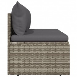 2-osobowa sofa ogrodowa z poduszkami, szara, polirattan