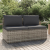 2-osobowa sofa ogrodowa z poduszkami, szara, polirattan