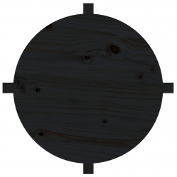 Stolik kawowy, czarny, Ø 62,5x45 cm, lite drewno sosnowe