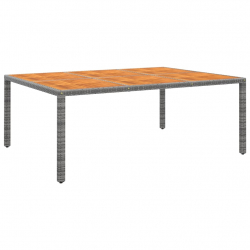 Stół ogrodowy, 200x150x75 cm, akacja i rattan PE, szary
