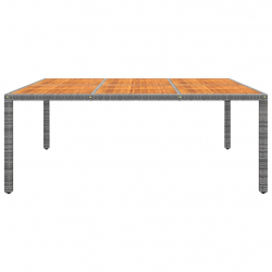 Stół ogrodowy, 200x150x75 cm, akacja i rattan PE, szary
