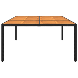 Stół ogrodowy, 200x150x75 cm, akacja i rattan PE, czarny