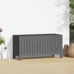 Skrzynia ogrodowa, szara, 108x42,5x54 cm, lite drewno sosnowe