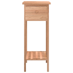 Stolik boczny z szufladą, 25x25x60 cm, lite drewno orzechowe