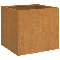 Donice, 2 szt., szare, 42x40x39 cm, stal kortenowska