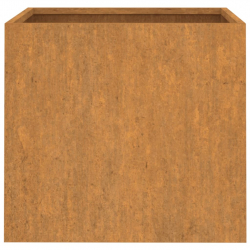 Donice, 2 szt., szare, 42x40x39 cm, stal kortenowska