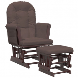 Fotel pływający z podnóżkiem, brązowy, obity tkaniną