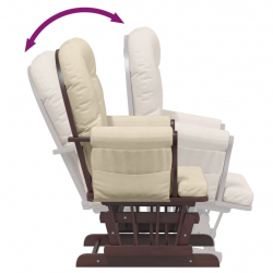 Fotel pływający z podnóżkiem, kremowy, obity tkaniną