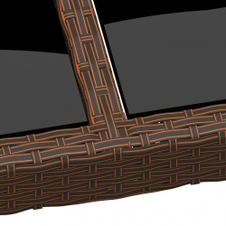 Stół ogrodowy, szklany blat, brązowy, 200x150x75 cm, rattan