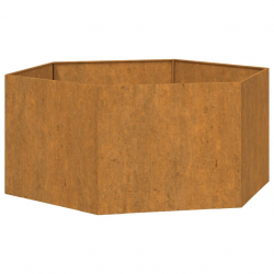 Donica, szara, 90x90x45 cm, stal kortenowska