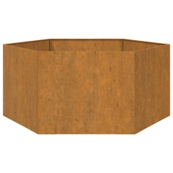 Donica, szara, 90x90x45 cm, stal kortenowska