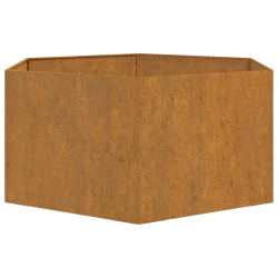 Donica, szara, 90x90x45 cm, stal kortenowska