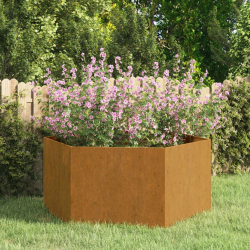 Donica, szara, 90x90x45 cm, stal kortenowska