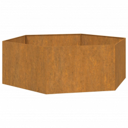 Donica, szara, 120x120x45 cm, stal kortenowska