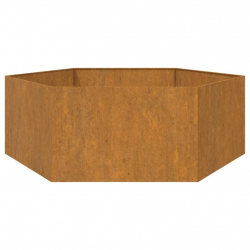 Donica, szara, 120x120x45 cm, stal kortenowska