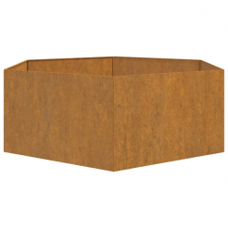 Donica, szara, 120x120x45 cm, stal kortenowska