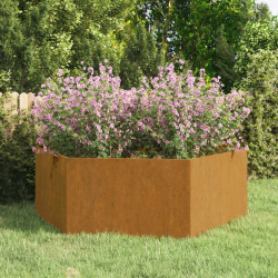 Donica, szara, 120x120x45 cm, stal kortenowska