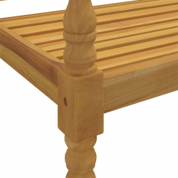 Ławka Batavia z kremowa poduszką, 150 cm, lite drewno tekowe