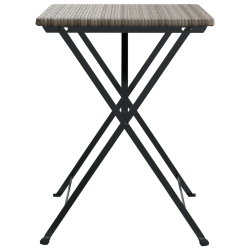 Składany stolik bistro, szary, 55x54x71 cm, polirattan