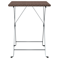 Składany stolik bistro, brązowy, 55x54x71 cm, polirattan