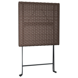 Składany stolik bistro, brązowy, 55x54x71 cm, polirattan