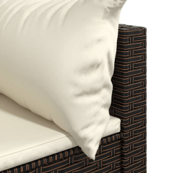 Narożny moduł sofy z poduszkami, brązowy, polirattan