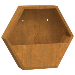 Doniczki ścienne, 2 szt., szare, stal kortenowska, 46x10x40 cm