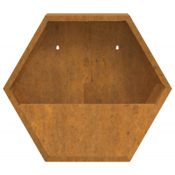 Doniczki ścienne, 2 szt., szare, stal kortenowska, 46x10x40 cm