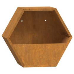 Doniczki ścienne, 2 szt., szare, stal kortenowska, 30x10x25 cm