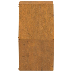 Doniczki ścienne, 2 szt., szare, stal kortenowska, 30x10x25 cm