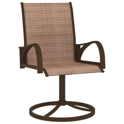 Obrotowe krzesła ogrodowe, 2 szt., textilene i stal, brązowe