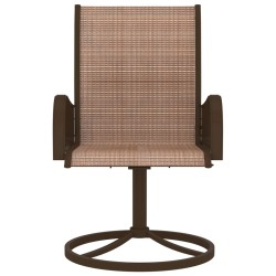 Obrotowe krzesła ogrodowe, 2 szt., textilene i stal, brązowe