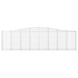 Kosze gabionowe, 7 szt, 400x30x100/120 cm, galwanizowane żelazo