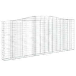 Kosze gabionowe, 5 szt, 400x30x160/180 cm, galwanizowane żelazo