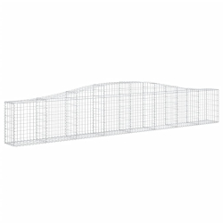Kosze gabionowe, 2 szt, 400x30x60/80 cm, galwanizowane żelazo